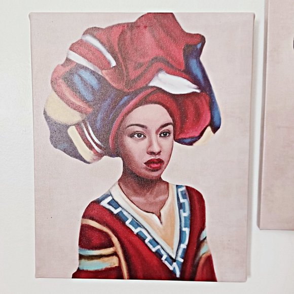 🆕 Home Decor African Woman Canvas Wall Art, African Beauty Canvas Print 8x9.75" - Picture 2 of 7